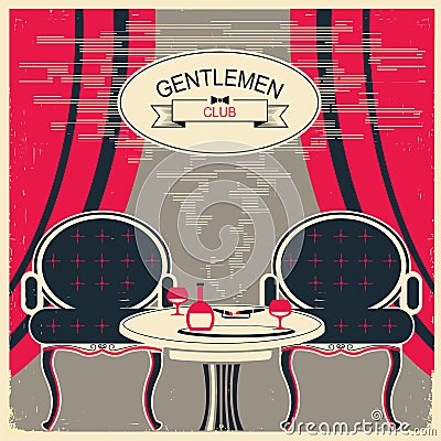 Gentlemen club illustration. Vector Illustration