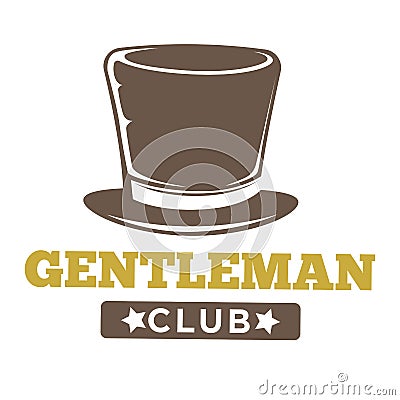 Gentlemen club logo in vintage style on white Vector Illustration