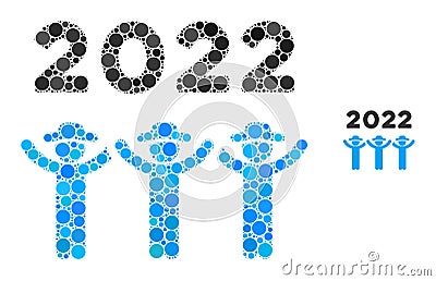 2022 Gentlemen Dance Mosaic of Round Points Stock Photo