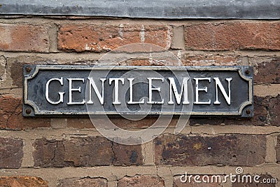 Gentlemen Toilet Sign Stock Photo