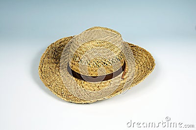 Gents straw sunhat. Stock Photo