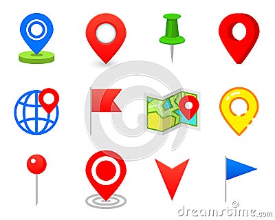 Geo pin as logo. Geolocation and navigation. Icon for map, mobile or devices. gps for web design, button for infographic Vector Illustration