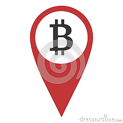 Geo pin with bitcoin Vector Illustration