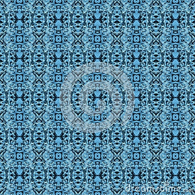 Geo Surface Medallion. Blue, Cyan, Indigo Rug. Stock Photo