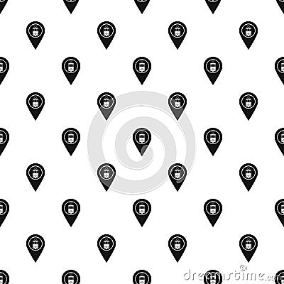 Geo tag with tram sign pattern vector Vector Illustration