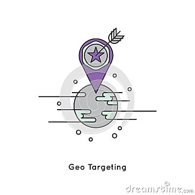 Geo targeting, Geo-marketing and Internet marketing Stock Photo