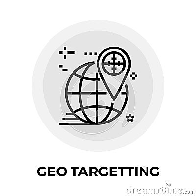 Geo Targetting Line Icon Vector Illustration