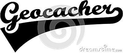 Geocacher word retro Vector Illustration