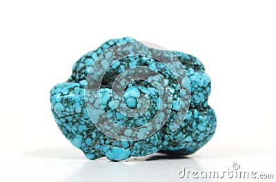 Rock Mineral Isolated on White Background Turquoise Stock Photo