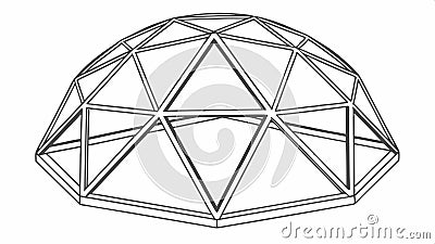 Geodesic dome outline, architectural structure vector design Generative AI Vector Illustration
