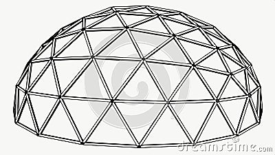 Geodesic dome structure, modern architecture design vector design Generative AI Vector Illustration