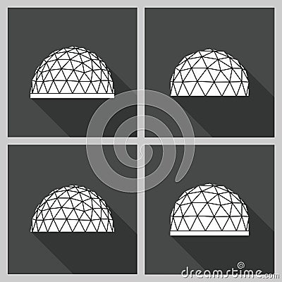 Geodesic dome Vector flat Vector Illustration