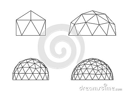 Geodesic domes vector illustration Vector Illustration