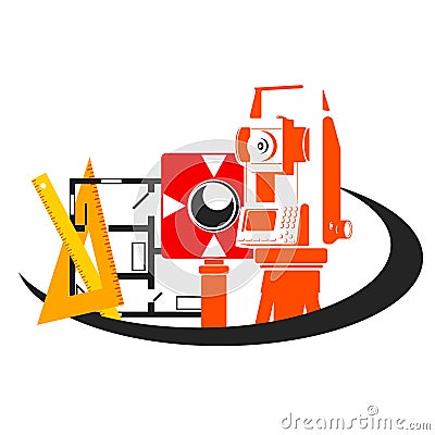 Geodesy and building planning Vector Illustration