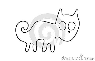 Geoglyph of the cat from Nazca Vector Illustration