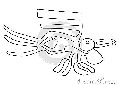 Geoglyph of the pelican from Nazca Vector Illustration