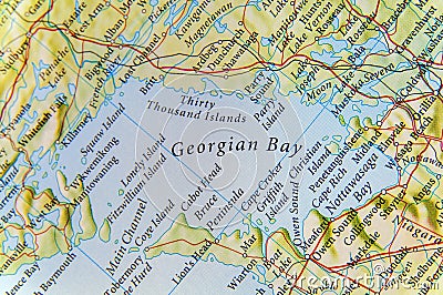 Geographic Georgian Bay in Canada Stock Photo