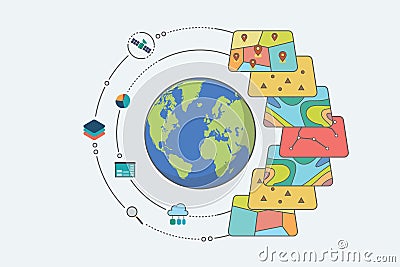 Geographic Information System Vector Illustration