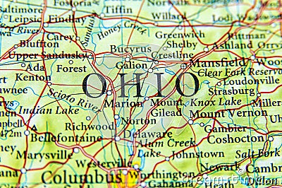 Geographic map of Ohio close Stock Photo