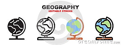 Geography icon set with different styles. Editable stroke and pixel perfect. Can be used for web, mobile, ui and more Vector Illustration