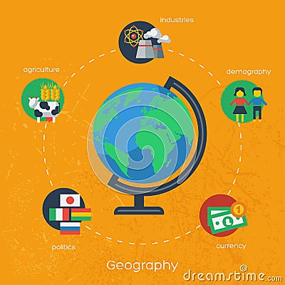 Geography infographics elements. Vector Vector Illustration