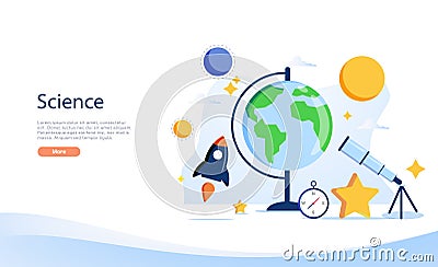 Geography vector illustration. Flat tiny atlas earth study online concept. Abstract topography science and knowledge. Vector Illustration