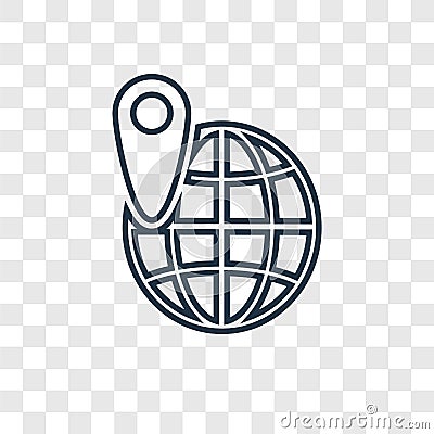 Geolocation concept vector linear icon isolated on transparent b Vector Illustration