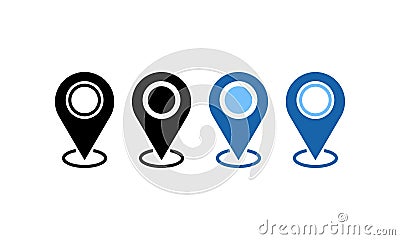 Geolocation Geotag locator icon set. Map place tag pin location icons. markers sign GPS location symbol .Vector color Vector Illustration