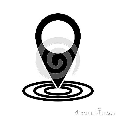 Geolocation pin drop point outline Vector Illustration