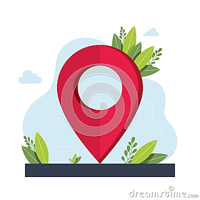 Geolocation symbol. GPS navigation service application. maps, get directions metaphors. Get directions abstract concept Cartoon Illustration