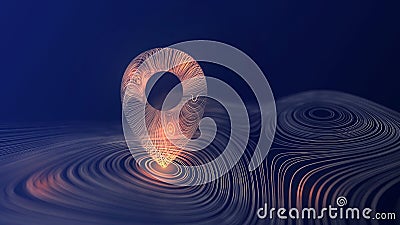 Geolocation target. 3d city geo-target and localization background. 3D Render. Stock Photo