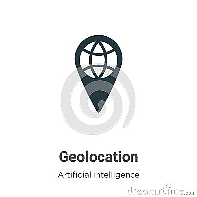 Geolocation vector icon on white background. Flat vector geolocation icon symbol sign from modern big data collection for mobile Vector Illustration