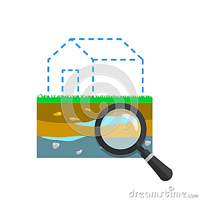 Geologic inspection. Soil test flat illustration. Vector Illustration