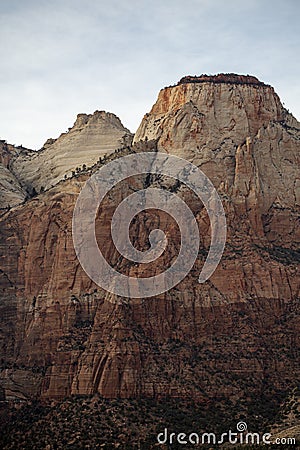 geological layers of rocks in zion national park Stock Photo