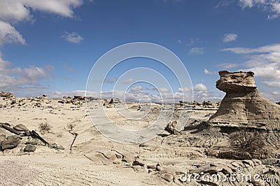 Geological Unusual rock formations, Valle de la Luna , Ischigualasto National Park, paleontological reserve Triassic Stock Photo