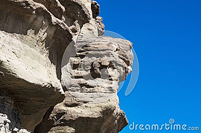 Geological Unusual rock formations, Valle de la Luna , Ischigualasto National Park, paleontological reserve Triassic Stock Photo