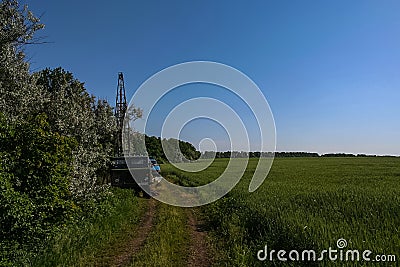 Geologists are scouting the clay deposits Editorial Stock Photo