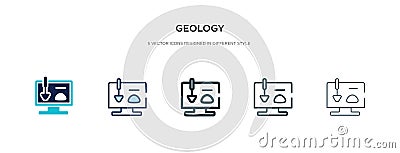 Geology icon in different style vector illustration. two colored and black geology vector icons designed in filled, outline, line Vector Illustration