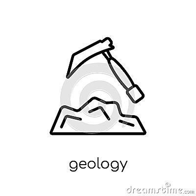 Geology icon. Trendy modern flat linear vector Geology icon on w Vector Illustration