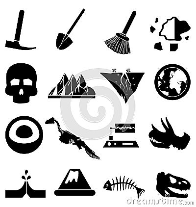 Geology icons set Vector Illustration