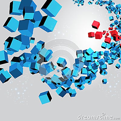 Geometric 3d cubes abstract background Vector Illustration