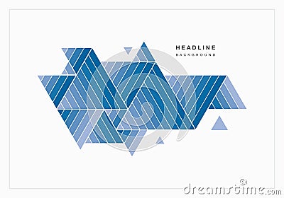 Geometric abstract background of blue triangles. Vector Illustration