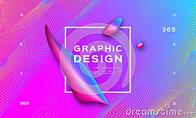 Geometric abstract background, Gradient fluid shapes. Landing page template, Trendy graphic design liquid shapes. Vector Vector Illustration