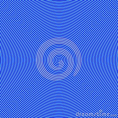 Geometric Abstract Background. Hypnosis Concept. Blue Color Concentric Circles. Illustration Graphic Design Radial. Circular. Stock Photo