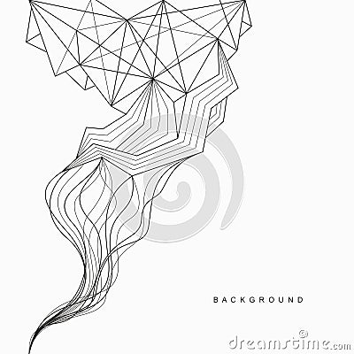 Geometric abstract background of lines and faces. Vector Illustration