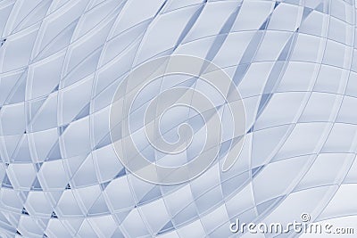 Geometric abstract background, pattern - thin curved lines, grid on light blue color. 3D rendering. Stock Photo