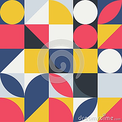 Geometric abstract background, poster design, simple shapes in complex geometric form Vector Illustration