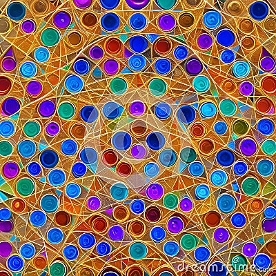 916 Geometric Abstract Circles: A modern and geometric background featuring abstract geometric circles in vibrant and harmonious Stock Photo