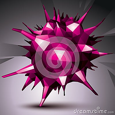 Geometric abstract 3D complicated object, colorful asymmetric element isolated. Vector Illustration