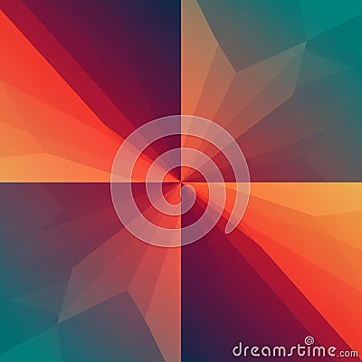 Geometric abstract design featuring intersecting triangular shapes converging at the center Stock Photo